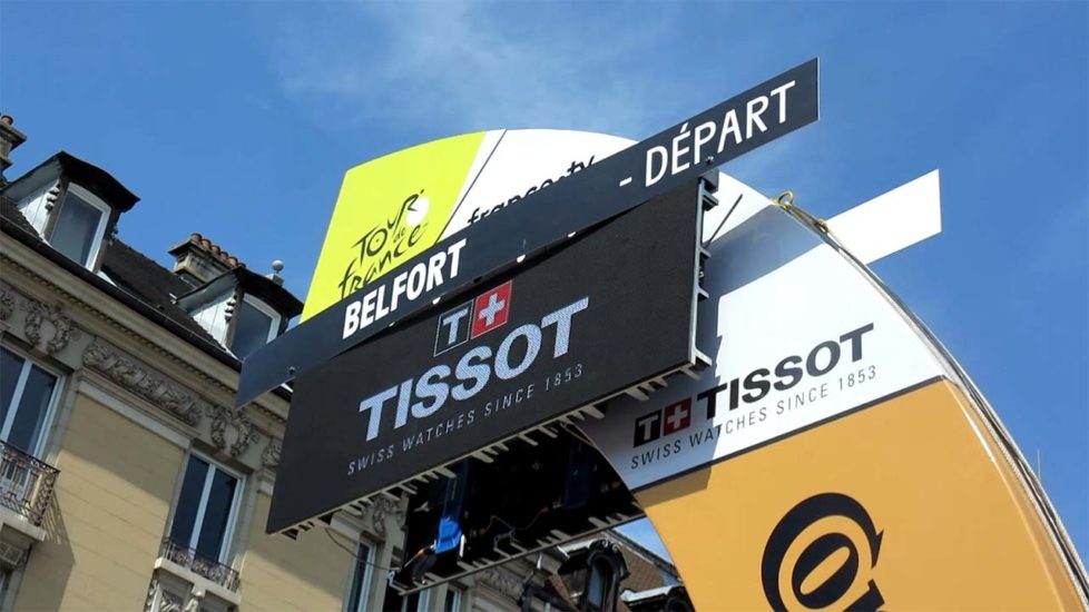 Photo de l'arche de départ de la 7e étape du Tour De France 2019 entre Belfort et Chalon-sur-saône